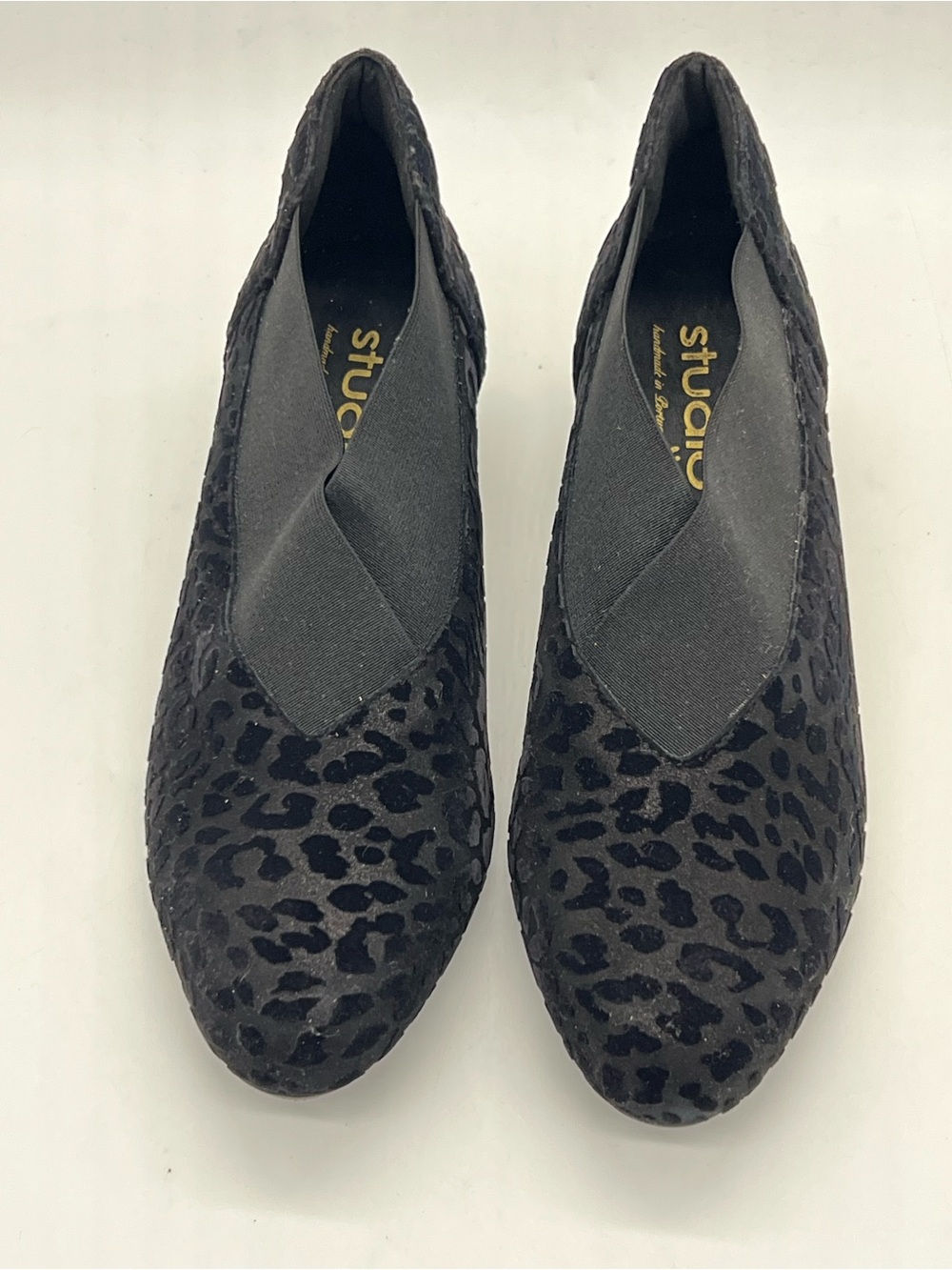 Studio Handmade in Portugal Black Leopard-Texture Slip-On shoes